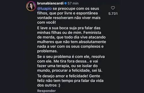 
					Esposa de Neymar, Bruna Biancardi parte para cima de Luana Piovani após ser chamada de 'otária': 'Vai fazer uma terapia'
				
				