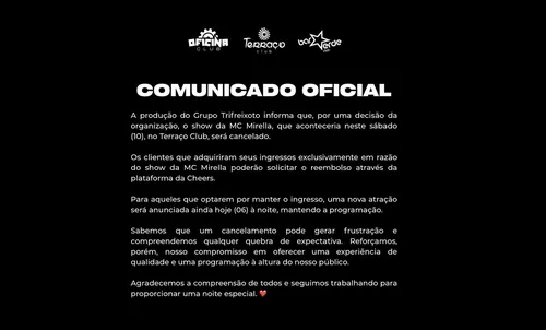 
					MC Mirella tem show cancelado em balada LGBTQIA+ após se assumir 'conservadora de direita'
				
				