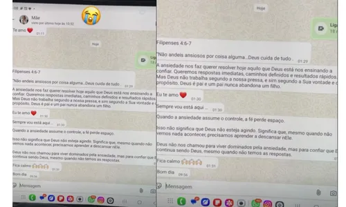
					Oruam chora e expõe última mensagem da mãe antes de prisão: 'Fica calmo'
				
				