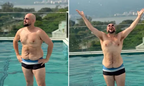 
					Tiago Abravanel surge de sunga após emagrecer 24 kg; saiba como o neto de Silvio Santos perdeu tanto peso
				
				