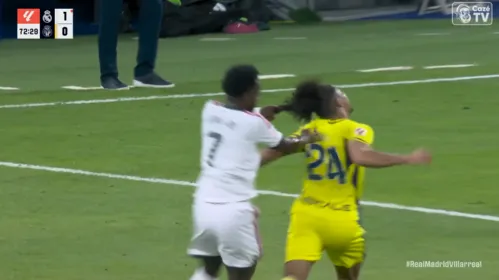 
					Vini Jr tem ataque de fúria e é expulso pelo Real Madrid em dia de vazamento de crise e término com Virginia
				
				