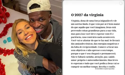 
					Virginia reposta reflexão afiada de 'livramento' após boatos de separação com Vini Jr
				
				