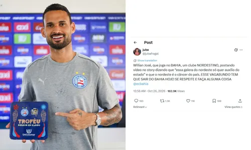
					Willian José detona o Nordeste e salário milionário do jogador do Bahia vem à tona; torcida pede demissão
				
				