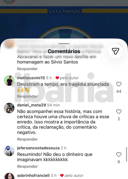 
					Nicole Bahls quebra silêncio após Escola de Samba Tradição debochar do fim de parceria: 'Tragédia'
				
				