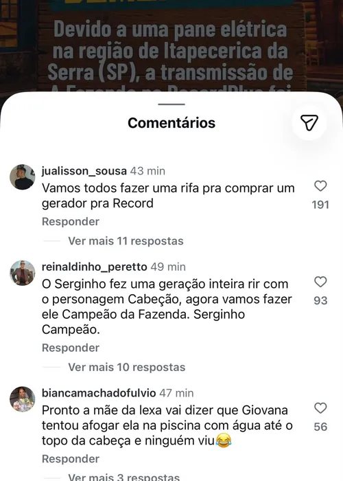 
					A Fazenda 18: Record é massacrada após pane em transmissão: 'Vergonha'
				
				