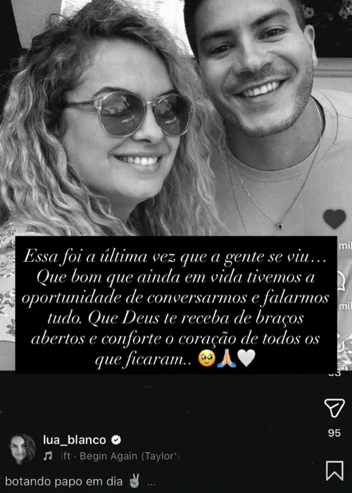 
					Arthur Aguiar entra em choque ao descobrir morte de Lua Blanco, sua ex-namorada
				
				