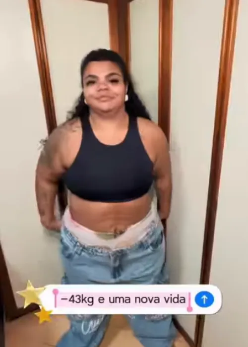 
					Filha de Arlindo Cruz exibe antes e depois de perder 43kg com look usado em 'A Fazenda'; compare
				
				