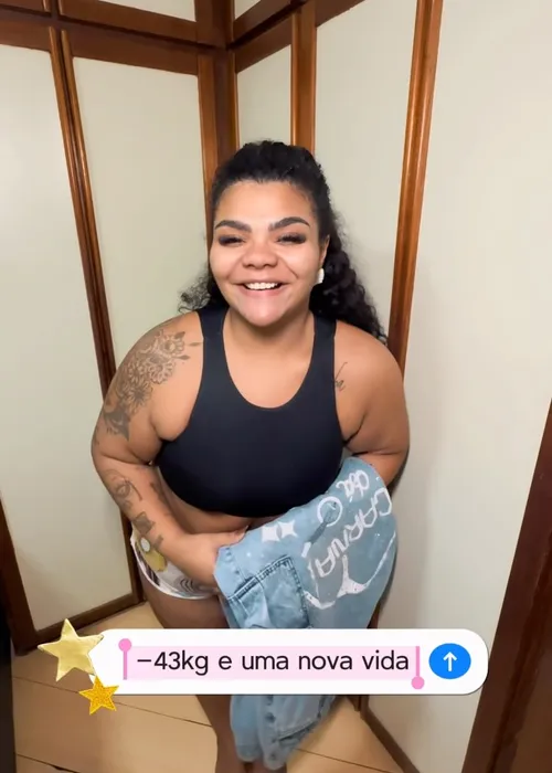 
					Filha de Arlindo Cruz exibe antes e depois de perder 43kg com look usado em 'A Fazenda'; compare
				
				