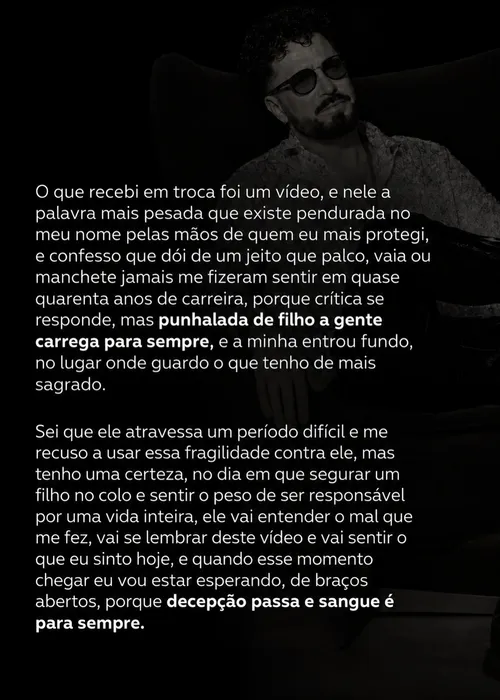
					Latino se defende de acusação de pedofilia feita pelo filho e revela desejo: 'Longe de plateia'
				
				