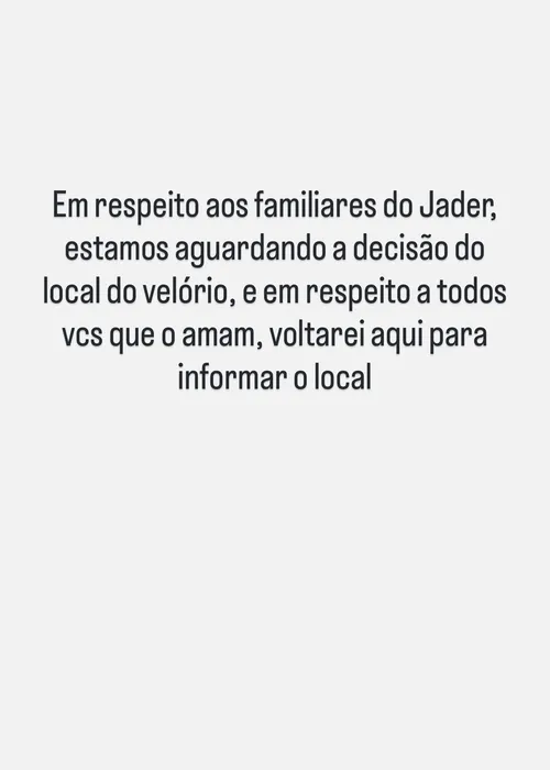 
					Morre Nego Jader, segurança de Deolane Bezerra, após internação por convulsão; irmã de Deolane confirma perda
				
				