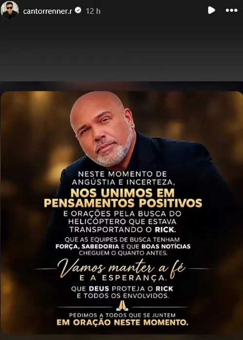 
					Morte de Rick: por que Renner não embarcou no helicóptero que caiu em SC
				
				
