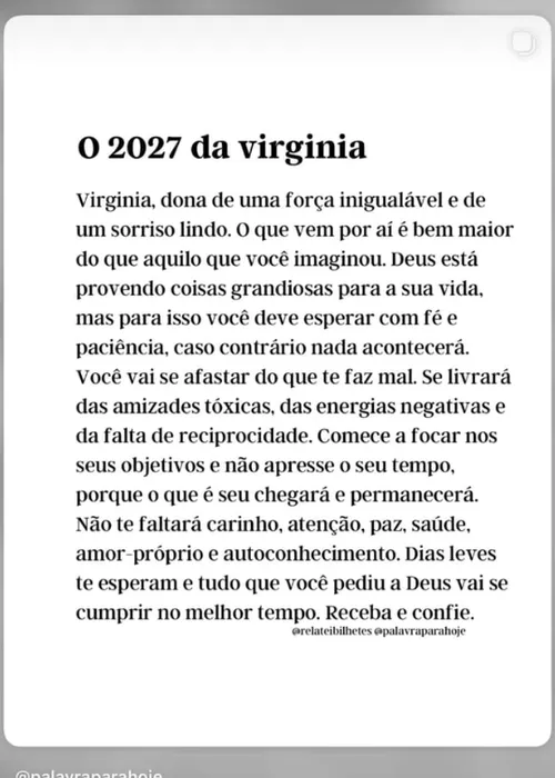 
					Virginia reposta reflexão afiada de 'livramento' após boatos de separação com Vini Jr
				
				