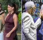 
                  Fran Gil e Clara Buarque, netos de Gilberto Gil e Chico Buarque, cantam juntos em casamento e roubam a cena