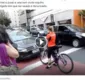 
                  Ciclista protesta contra motorista que trafegava em ciclofaixa