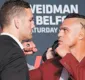 
                  Weidman e Belfort fazem encarada tensa; pesagem acontece hoje