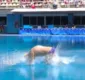 
                  Campeão olímpico erra salto, cai de cara na piscina e leva zero
