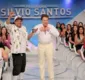 
                  Silvio Santos tira parte da roupa no palco de seu programa