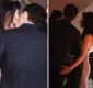 
                  Amaury Jr. e Claudia Alencar trocam beijos em festa