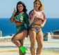 
                  Scheila Carvalho e Sheila Mello gravam clipe do Parangolé