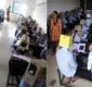 
                  Estudantes fazem prova com caixa de papelão na cabeça