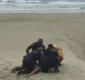 
                  Mulher é imobilizada por guardas após de furar restrição de praia