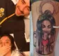 
                  Andreoli tatua rosto de Rafa Brites em homenagem a esposa