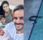 
                  Marido de Simone mostra cobra em piscina de casa nos EUA; assista