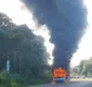 
                  Ônibus pega fogo na BR-415, no sul da Bahia