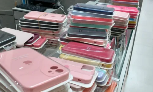 
				
					Mais de mil acessórios de celular falsificados são apreendidos em shoppings de Salvador
				
				