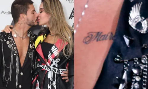 
				
					Amor marcado no coração: Arthur Aguiar tatua nome de Maíra Cardi no peito
				
				