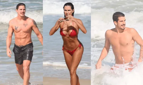 
				
					Deu praia! Deborah Secco, Enzo Celulari, Rômulo Arantes e outros famosos aproveitam as águas da Barra da Tijuca neste sábado (21); veja fotos
				
				