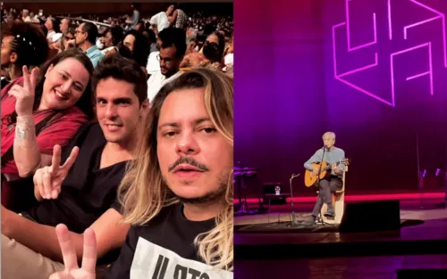 
				
					Marcus Majella e irmã de Paulo Gustavo curtem show de Caetano Veloso em Salvador
				
				