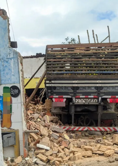 
				
					Vídeo: Três pessoas ficam feridas após caminhão carregado com laranjas invadir mercado e padaria na Bahia
				
				