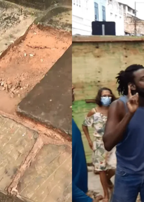 
				
					Fabrício Boliveira protesta contra retirada de pedras de igreja no Centro Histórico de Salvador
				
				