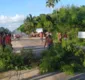
                  Indígenas Tupinambás fazem protesto na BA-001, em Ilhéus