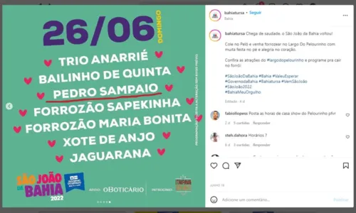 
				
					Confusão com Pedro Sampaio no São João da Bahia vira meme na web; entenda a história
				
				