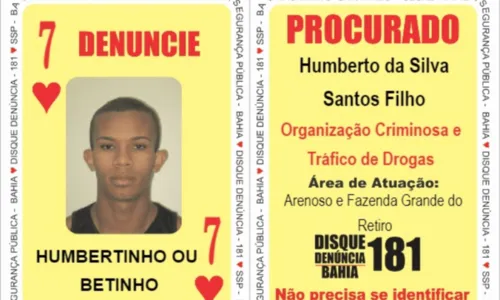
				
					Suspeitos de organização criminosa e tráfico de drogas em Salvador entram no 'Baralho do Crime'
				
				
