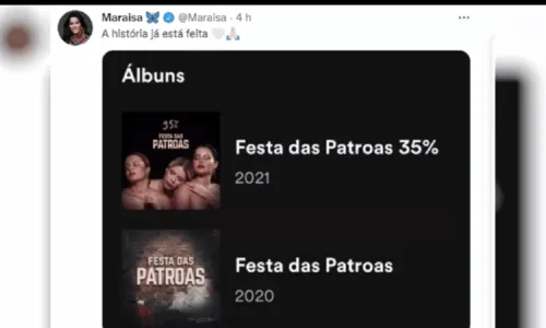 
				
					Justiça proíbe uso do nome 'Patroas' e Maiara e Maraisa alteram álbum com Marília
				
				