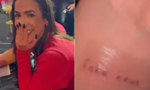 
				
					Ex-BBB Larissa Tomásia tatua 'fake news' no braço em homenagem a meme do reality show
				
				
