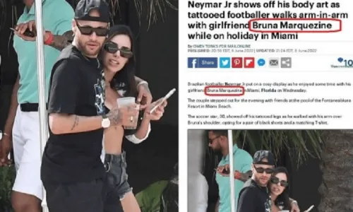 
				
					Imprensa internacional confunde namorada de Neymar, Bruna Biancardi, com Marquezine
				
				