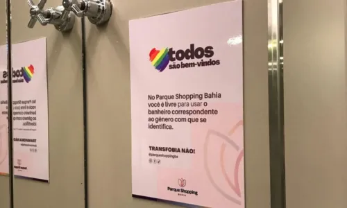 
				
					'Direito desde 2015': Entenda polêmica com placa que reafirma uso de banheiros por trans e travestis em shopping na Bahia
				
				