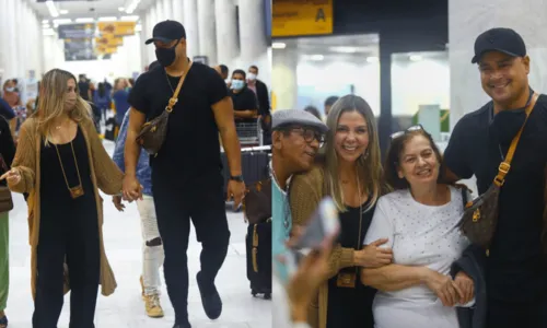 
				
					Xanddy Harmonia e Carla Perez esbanjam simpatia em aeroporto do Rio de Janeiro
				
				