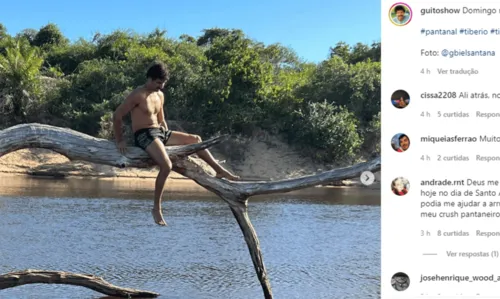 
				
					De sunga, Guito, o Tibério de 'Pantanal' imita onça em árvore e arranca suspiros na web: 'Que homem'
				
				