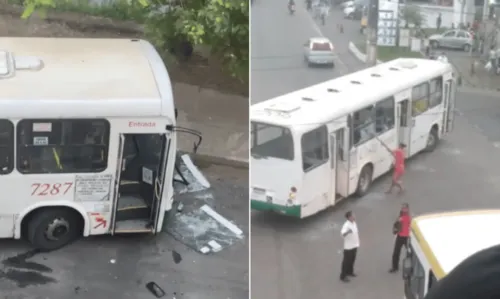 
				
					Ônibus metropolitanos são depredados em Salvador e Lauro após confusão com homens apontados como baleiros
				
				