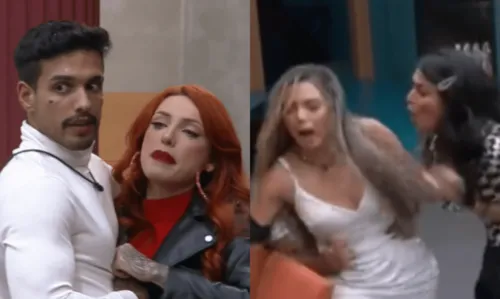 
				
					Água na cara e 'pratada': Brenda e Karol protagonizam barraco no 'Power Couple'
				
				