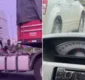 
                  Vídeo: motorista é flagrado transportando dois homens em parte externa de carreta na Av. Paralela, em Salvador