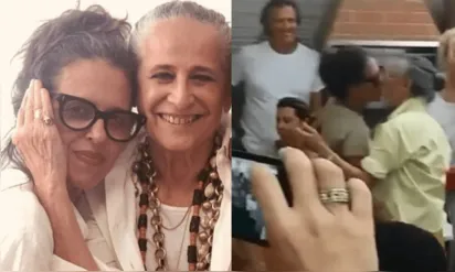 
		Casamento de Maria Bethânia com mãe de João Vicente surpreende a web após clique com beijo viralizar
