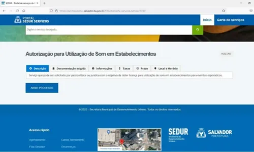 
				
					Estabelecimentos de Salvador já podem fazer solicitação de autorização para emissão sonora pela internet; veja como
				
				