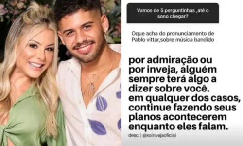 
				
					Mãe de Zé Felipe sai em defesa do artista e critica Pabllo Vittar: 'Inveja'
				
				