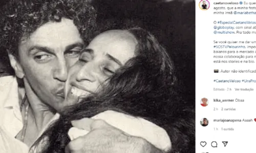 
				
					Caetano Veloso vai fazer live com Maria Bethânia para celebrar 80 anos; saiba onde assistir
				
				